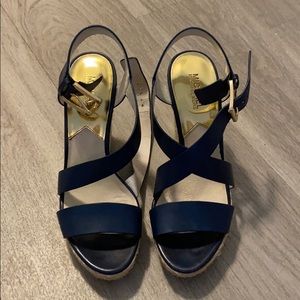 Navy Michael Kors wedges